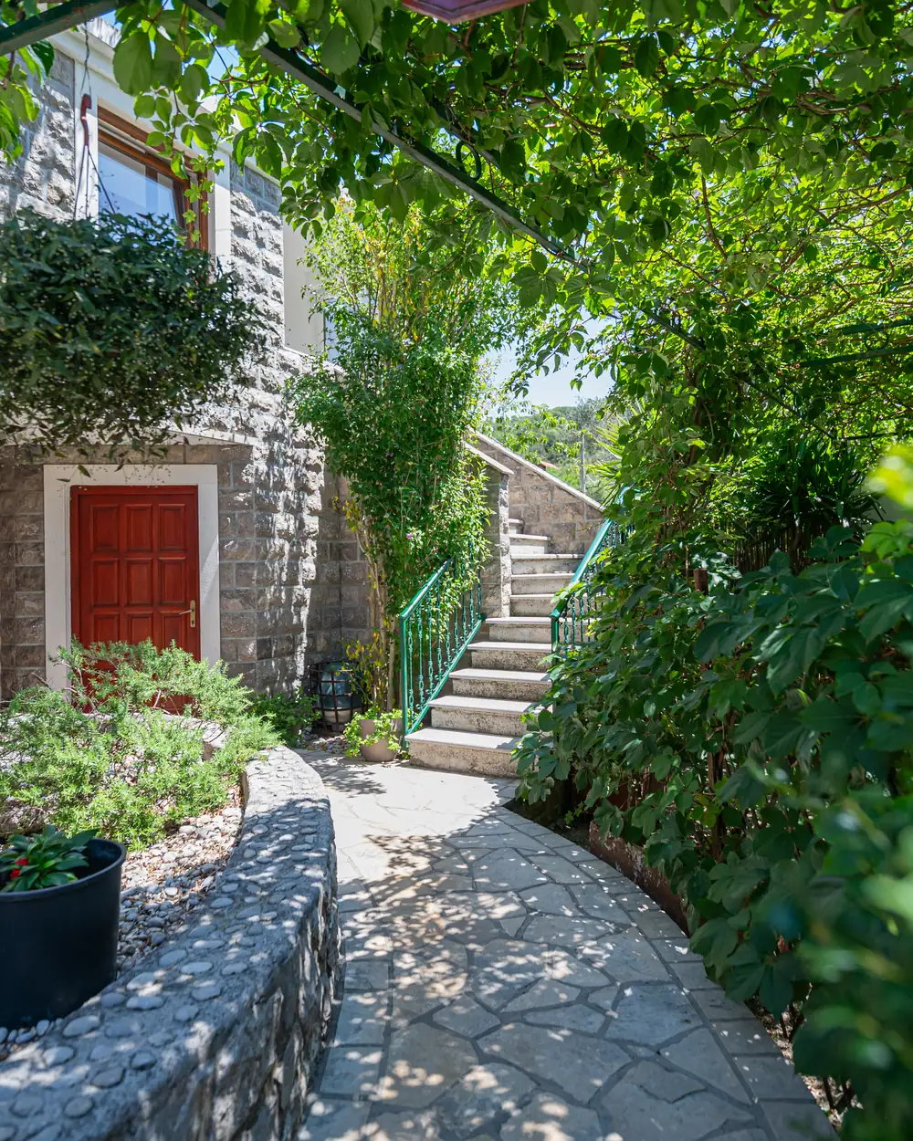 Stone promenade along the estate