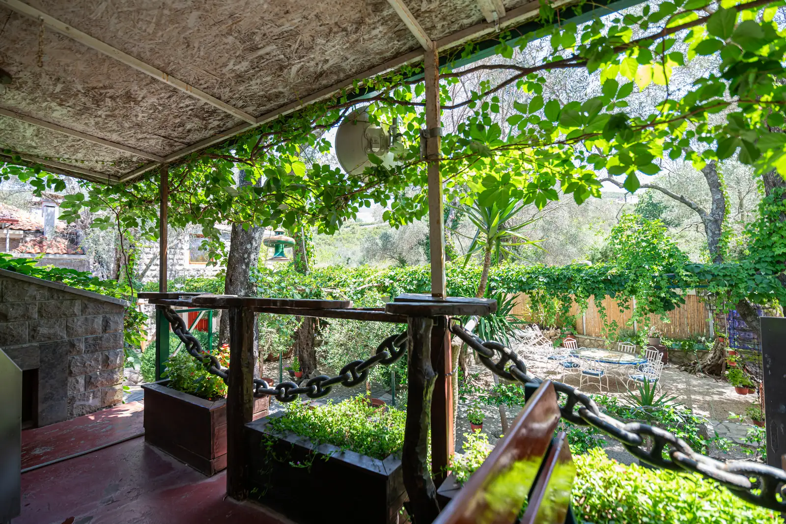 The garden seen from the porch